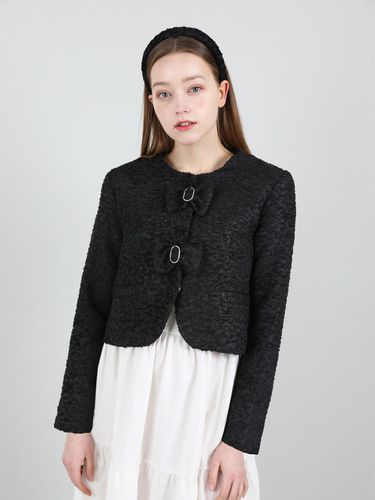 Tweed Ribbon Jacket (Black) - CATTLINE - Modalova