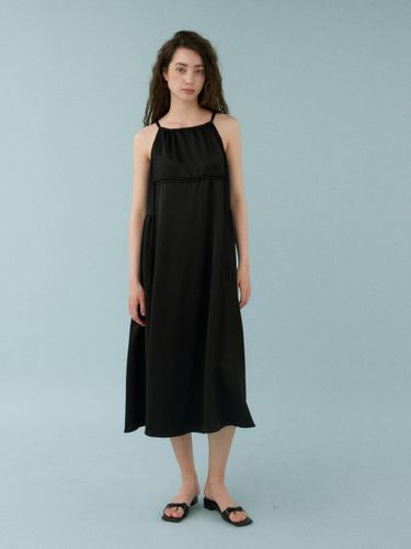 Satin Dress [Black] - MUARMUS - Modalova