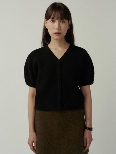 Ben Puff Cashmere Cardigan [Black] - MUARMUS - Modalova