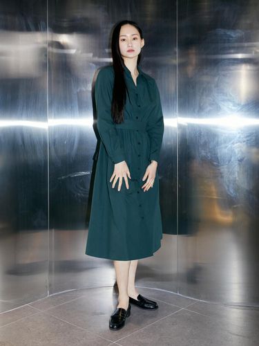 Ribbon-belted shirt dress - ILLUSELLE - Modalova