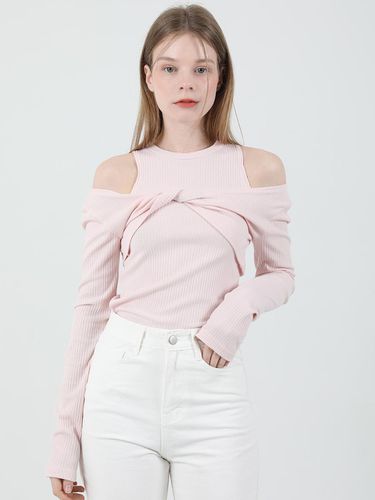 Layered Twist T - shirt Sleeveless Set Pink - CATTLINE - Modalova