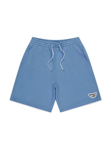 Logo Wappen Sweat Shorts Sky Blue - Wacky Willy - Modalova