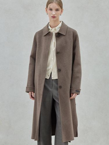 Wool Cashmere Handmade Coat_Melange Brown - hyyk - Modalova