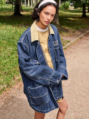 Denim cover all jacket mid blue - PLAC - Modalova