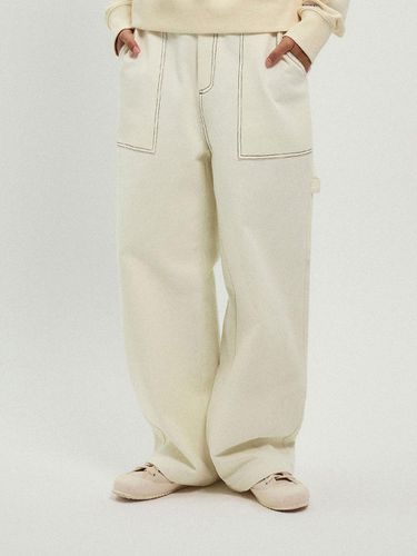 Washing Cotton Work Pants_Ivory - MENASOO - Modalova