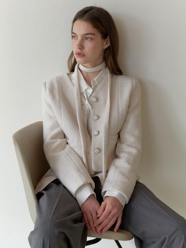 Curd tweed jacket (ivory) - RE_L - Modalova