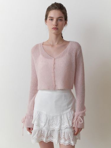 Yuzu ribbon cardigan (baby pink) - RE_L - Modalova