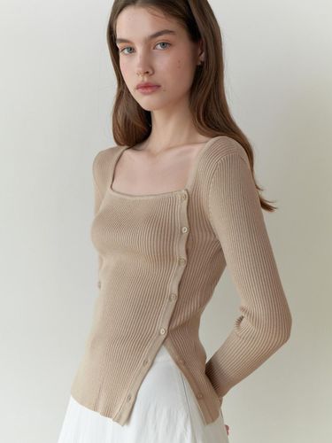 Eve button square knit (beige) - RE_L - Modalova