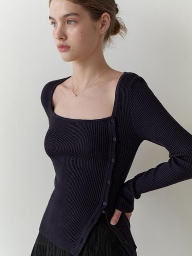 Eve button square knit (navy) - RE_L - Modalova