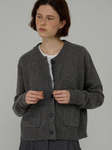 Margaret wool cardigan_charcoal grey - L’EAU - Modalova