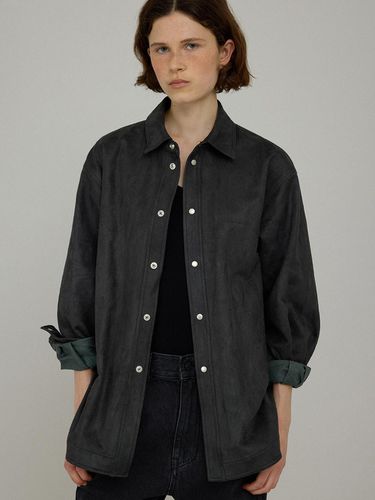 Lowell suede jacket_charcoal - L’EAU - Modalova