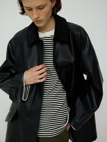 Brit leather half coat_black - L’EAU - Modalova