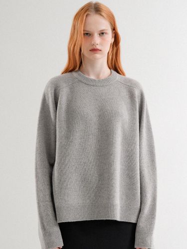 Wool 100 % Basic Loosefit Round Knit (Gray) - VLETI - Modalova