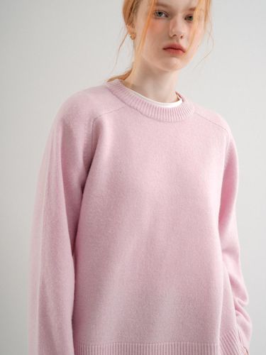 Wool 100 % Basic Loosefit Round Knit (Pink) - VLETI - Modalova