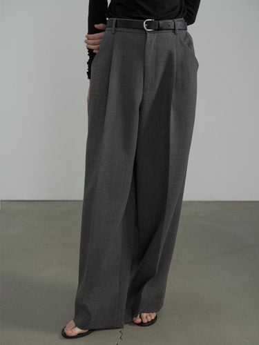 WOOL WIDE PANTS_CHARCOAL - septim - Modalova