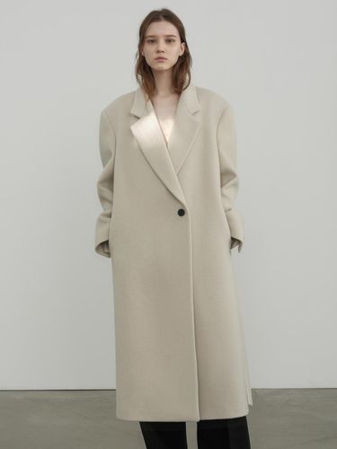 CASHMERE OVERSIZED COAT_WHITE SAND - septim - Modalova