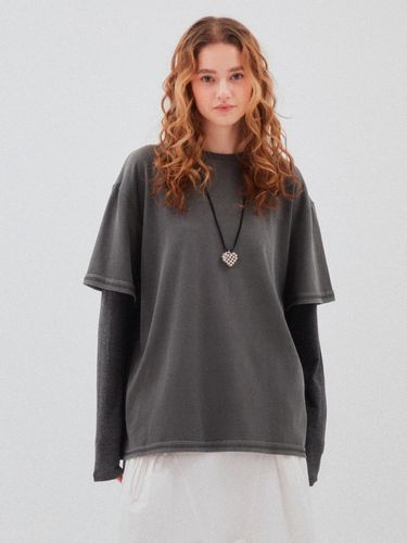 Morejude layered long T - shirt 2color - more jude - Modalova