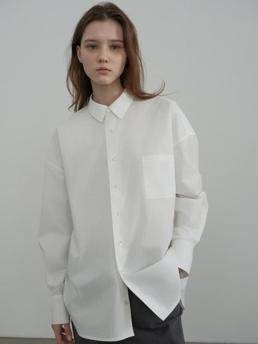 COTTON PLAIN SHIRT_OFF WHITE - septim - Modalova