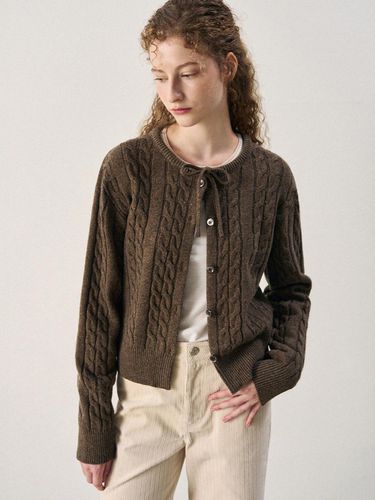 Modist cable ribbon wool knit cardigan [3COLORS] - DRAWFIT WOMEN - Modalova