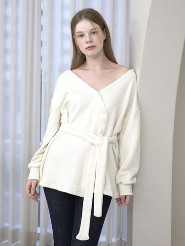 Offshoulder Wrap Strap Cardigan - CATTLINE - Modalova