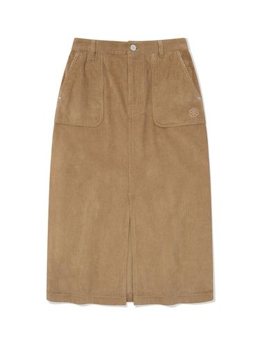 Women's Corduroy Long Skirt Camel - Wacky Willy - Modalova