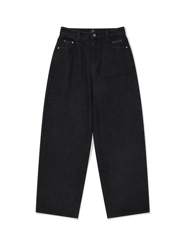 Women's Semi-Wide Denim Pants Black - Wacky Willy - Modalova