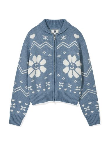 Women's Florie Zip-Up Cardigan Blue - Wacky Willy - Modalova