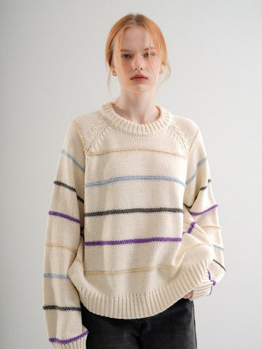 Striped Coloration Knit (Ivory) - VLETI - Modalova