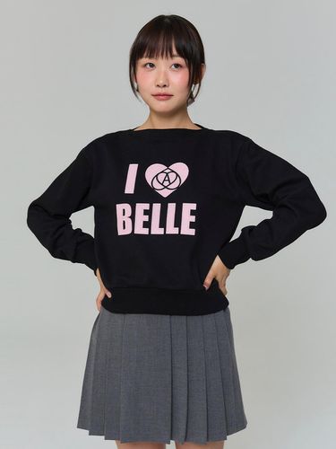 I LOVE BELLE BOAT NECK SWEATSHIRT - BLACK - ADORE BELLE - Modalova