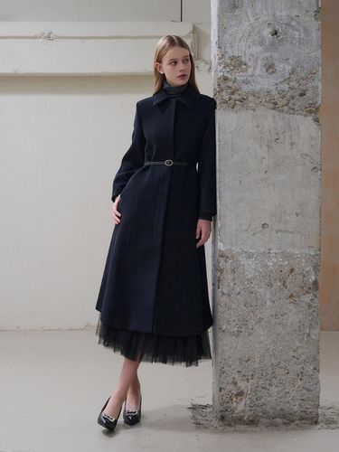 Grace wool flare long coat [Black] - THEATRE - Modalova