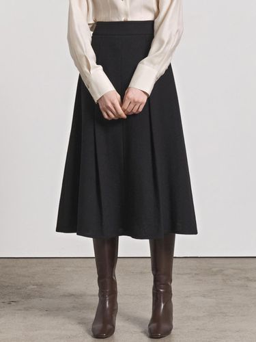 Wool Flared Skirt_Black - hyyk - Modalova