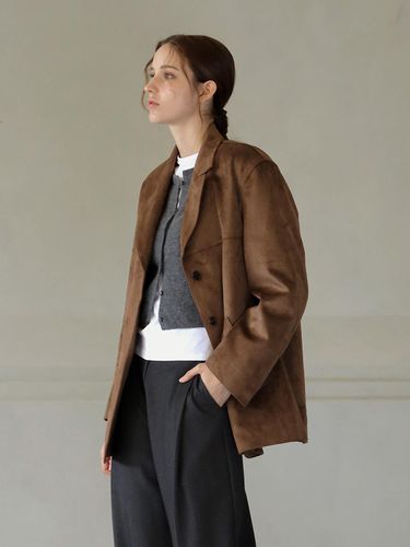 Standard button suede jacket - KELLY DONAHUE - Modalova