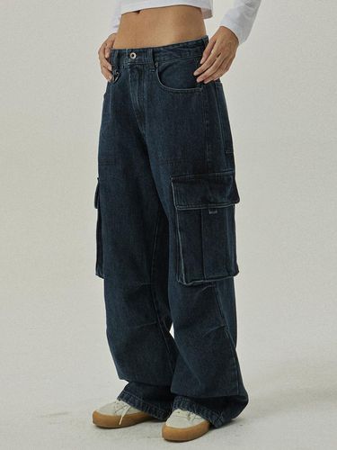 Pavane 7512 Big Pocket Wide Fit Dark Indigo Cargo - MAGOODGAN - Modalova