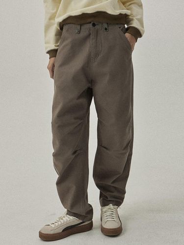 Chino 4705 logo aplique balloon-fit gray cotton pa - MAGOODGAN - Modalova