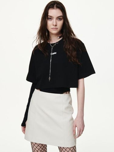 FAUX LEATHER MINI SKIRTS_IVORY - Bquiet - Modalova