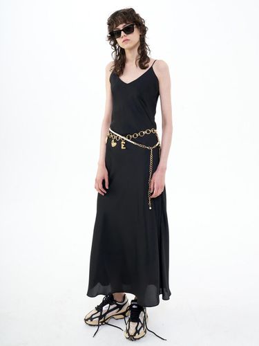 MAXI SATIN SLIP DRESS_BLACK - Bquiet - Modalova