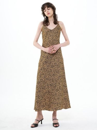 MAXI SATIN SLIP DRESS LEOPARD_BROWN BLACK - Bquiet - Modalova