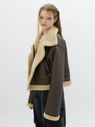 SOFT REVERSIBLE SHEARING AVIATOR JACKET_ BROWN BEI - Bquiet - Modalova