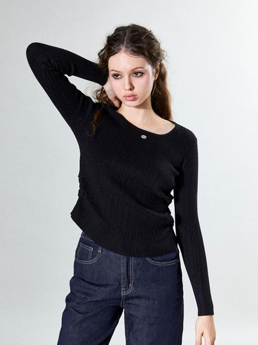 Vintage Charm Knitted Tshirt (BLACK) - koolkitten - Modalova