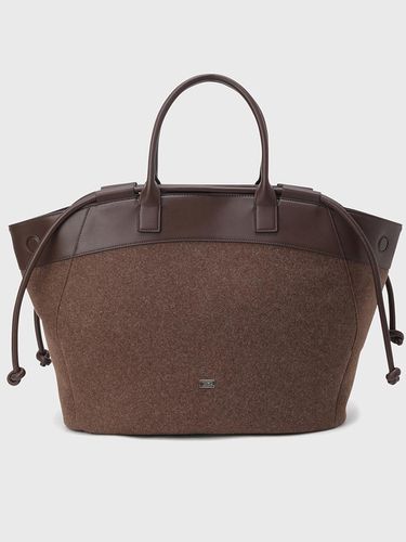 TWO WAY FELT BIG BAG_MELANGE BROWN - L’H.A.S - Modalova