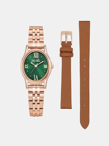 Gem Rosegold/Emerald SET (Brown leather) - Ven&Qu - Modalova