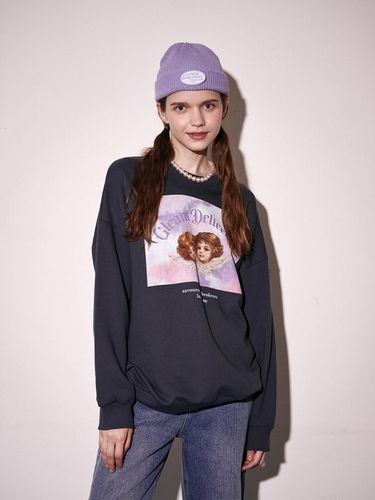 Angel's cute sweatshirt [CHARCOAL] - DELICCENT - Modalova