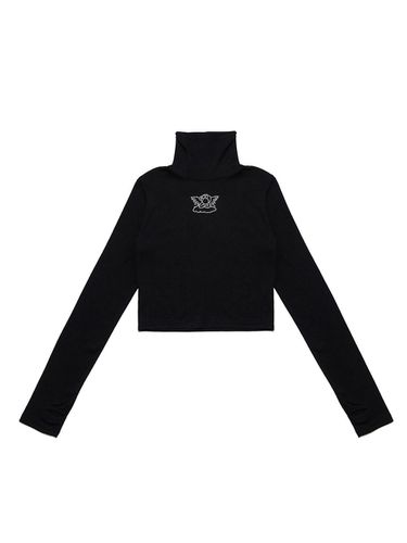 Hotfix Turtleneck T-shirt [BLACK] - DELICCENT - Modalova