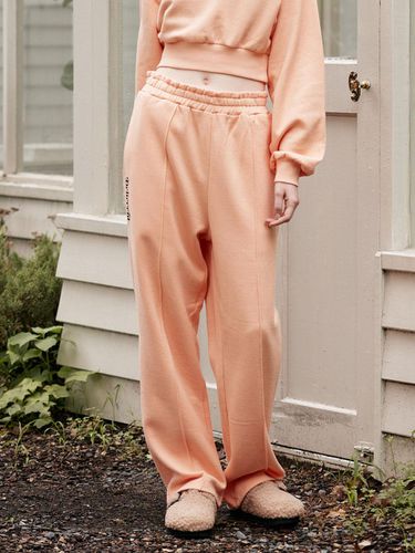 Napping tight hotfix wide pants [ORANGE] - DELICCENT - Modalova