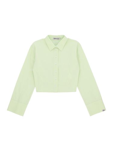 Back-banded cropped shirt [YELLOW GREEN] - DELICCENT - Modalova