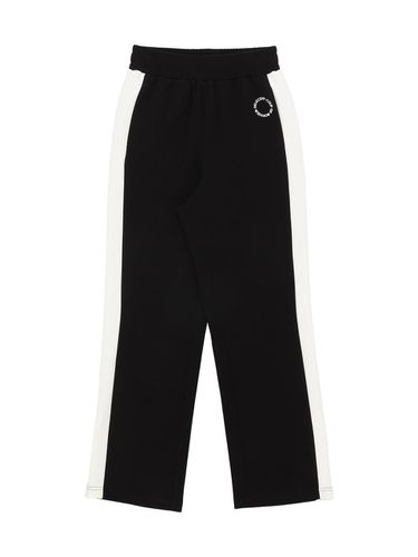 Coloring panel wide sweatpants [BLACK] - DELICCENT - Modalova