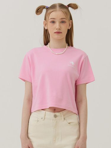 Double-Sided Single Cropped T-shirt [PINK] - DELICCENT - Modalova