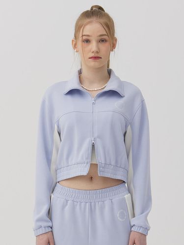 Coloring High-neck cropped track jumper [SKY BLUE] - DELICCENT - Modalova