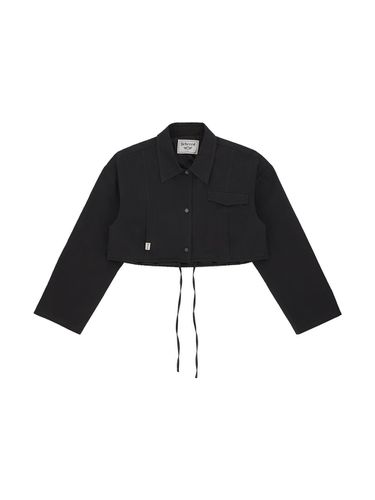 Cropped shirt-type jumper [NAVY] - DELICCENT - Modalova