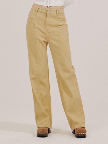 Wide bootcut pants [BEIGE] - DELICCENT - Modalova